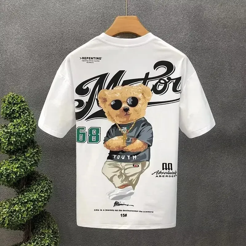 Trendy Herren Plus Size T-Shirt Rundhals Unisex Sommer Hip Hop Streetwear Top