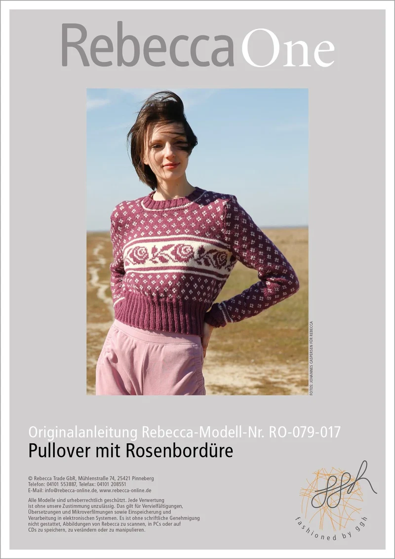 Anleitung - Pullover mit Rosenbordüre