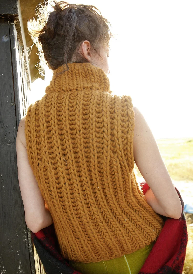 Strickanleitung - Pullunder mit Stehkragen
