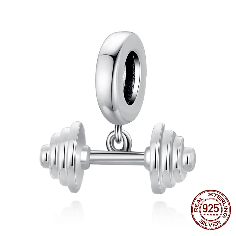 Charms Anhänger 925er Sterling Silber Charm Armband Gym Hantel Damen Geschenk