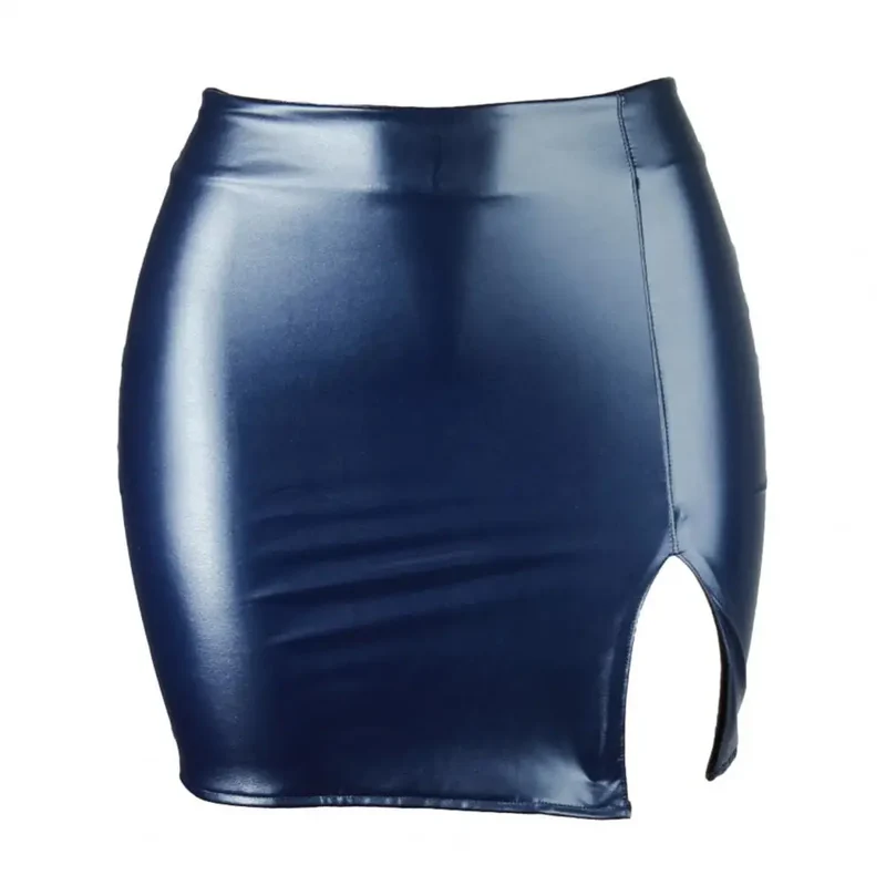Sexy Damen Lederrock Minirock PU Mini Rock Bodycon Partyrock Clubwear