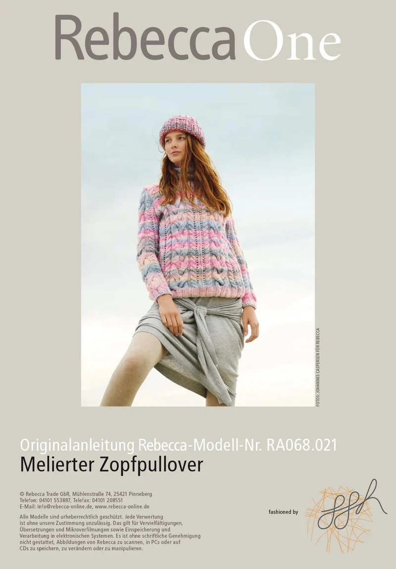 Melierter Zopfpullover