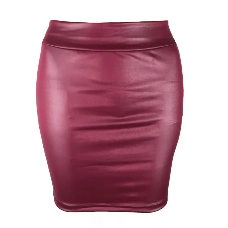 Sexy Damen Lederrock Minirock PU Mini Rock Bodycon Partyrock Clubwear