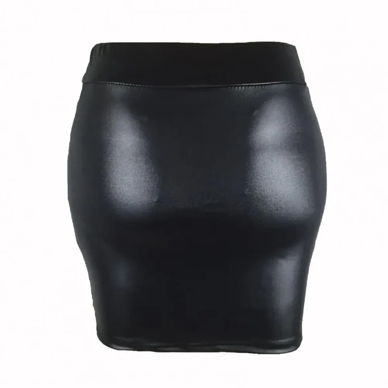 Sexy Damen Lederrock Minirock PU Mini Rock Bodycon Partyrock Clubwear