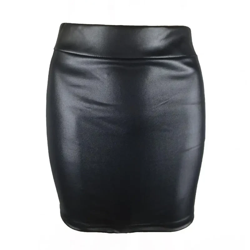 Sexy Damen Lederrock Minirock PU Mini Rock Bodycon Partyrock Clubwear