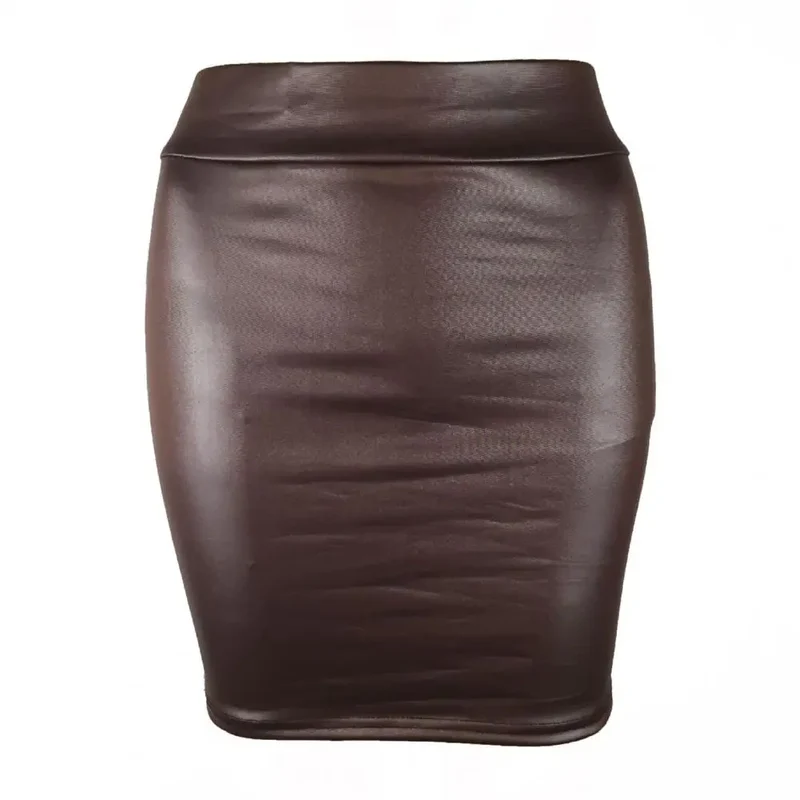 Sexy Damen Lederrock Minirock PU Mini Rock Bodycon Partyrock Clubwear