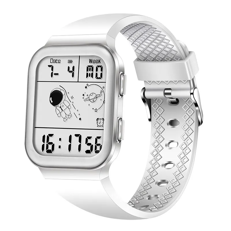 Herren Armbanduhr Digital Uhr Silber Edelstahl Quarzuhr Luxus LED Chronograph