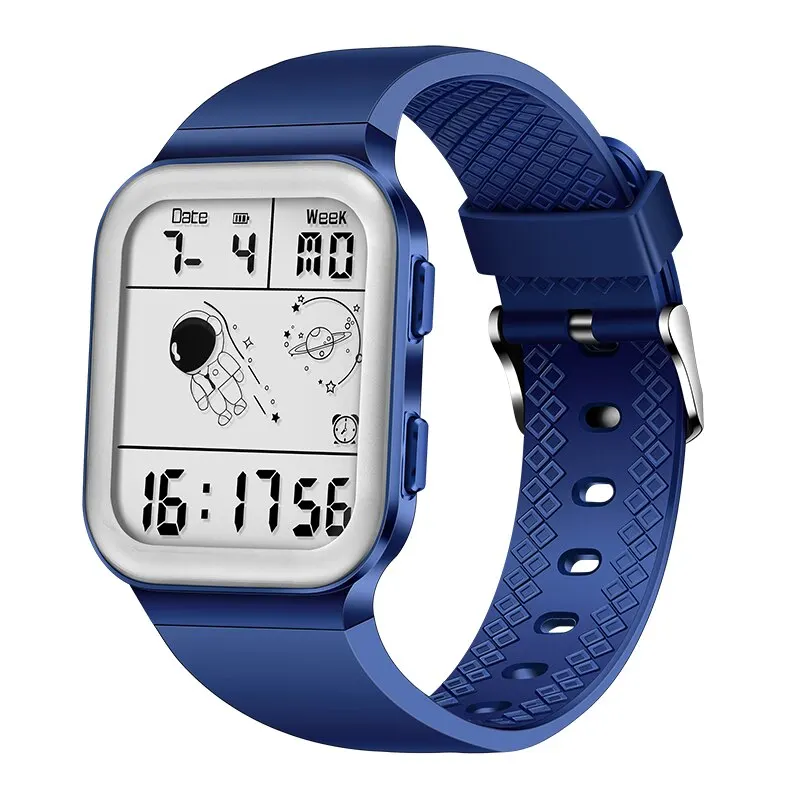 Herren Armbanduhr Digital Uhr Silber Edelstahl Quarzuhr Luxus LED Chronograph