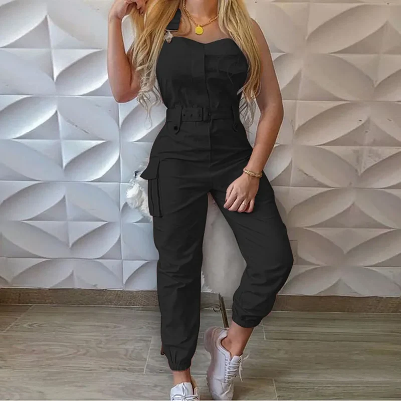 Damen Cargo Camouflage Overall Jumpsuit Army Streetwear Strampler Playsuitn