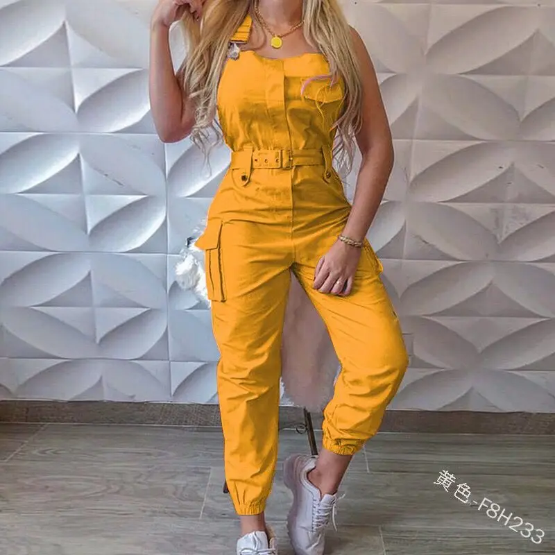 Damen Cargo Camouflage Overall Jumpsuit Army Streetwear Strampler Playsuitn