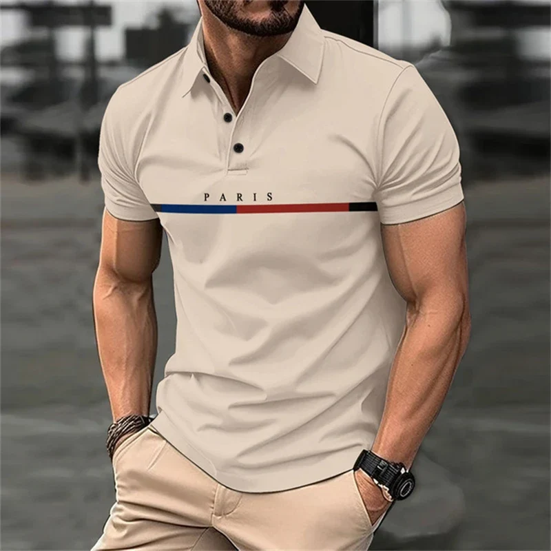 Herren Poloshirt Kontrast Kragen Polo Kurzarm Slim Fit Hemd Polohemd T-Shirt NEU