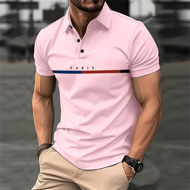 Herren Poloshirt Kontrast Kragen Polo Kurzarm Slim Fit Hemd Polohemd T-Shirt NEU