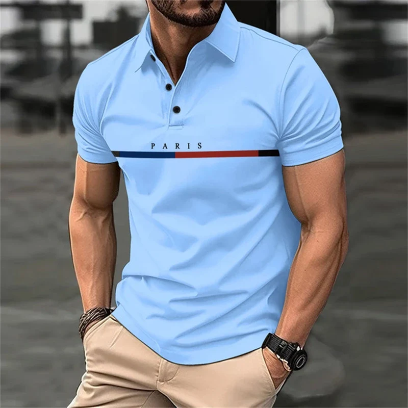 Herren Poloshirt Kontrast Kragen Polo Kurzarm Slim Fit Hemd Polohemd T-Shirt NEU