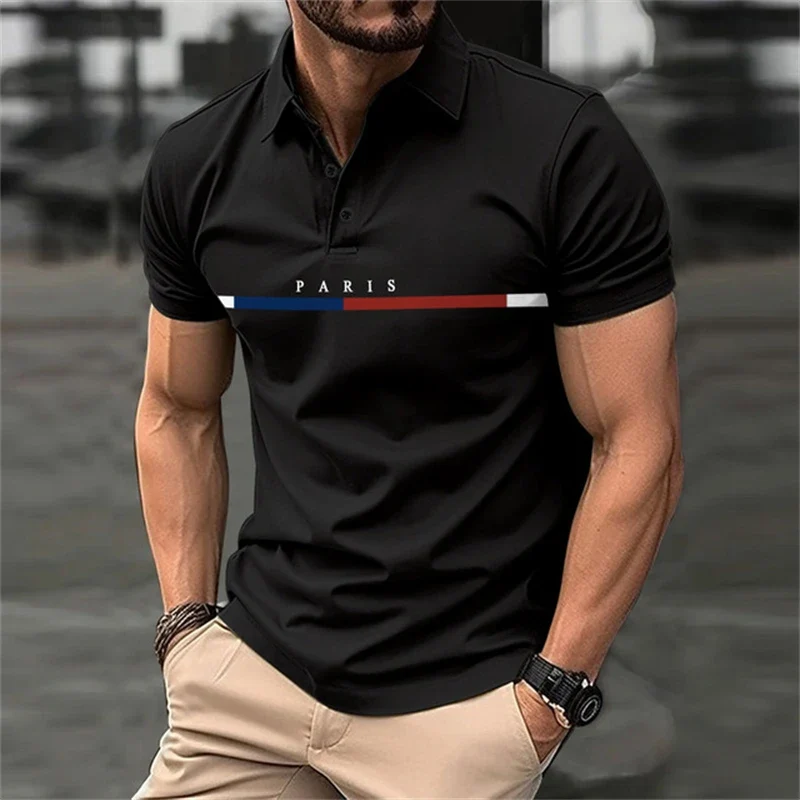 Herren Poloshirt Kontrast Kragen Polo Kurzarm Slim Fit Hemd Polohemd T-Shirt NEU
