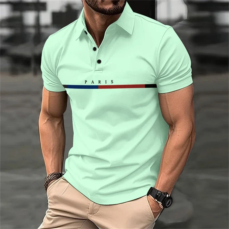 Herren Poloshirt Kontrast Kragen Polo Kurzarm Slim Fit Hemd Polohemd T-Shirt NEU