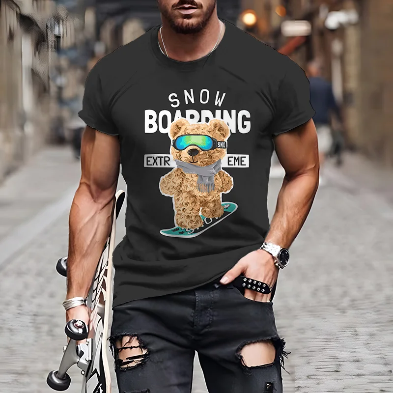 Fashion Herren Shirt Funny Baby Bear T-Shirt Rundhals Tops Sommer Streetwear