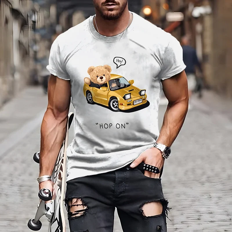 Fashion Herren Shirt Funny Baby Bear T-Shirt Rundhals Tops Sommer Streetwear