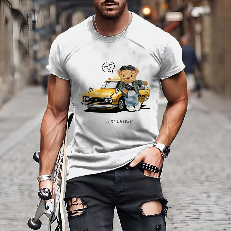 Fashion Herren Shirt Funny Baby Bear T-Shirt Rundhals Tops Sommer Streetwear