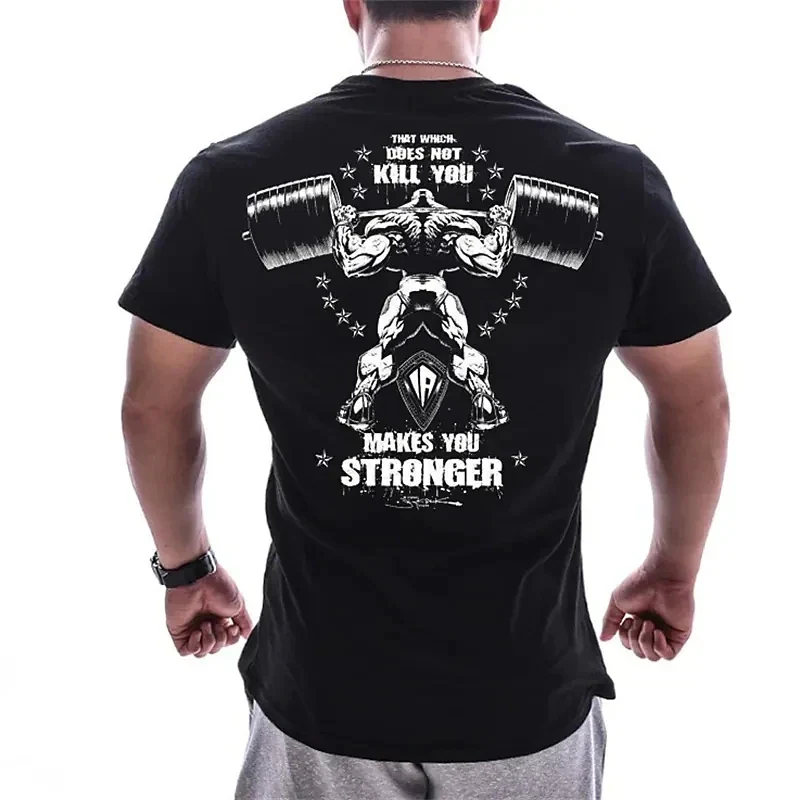 Gym Fitness Shirt Sport T-Shirt Men Herren Sportswear Stronger Streetwear Tops