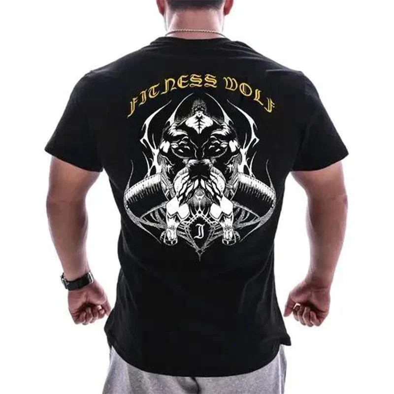 Gym Fitness Shirt Sport T-Shirt Men Herren Sportswear Stronger Streetwear Tops
