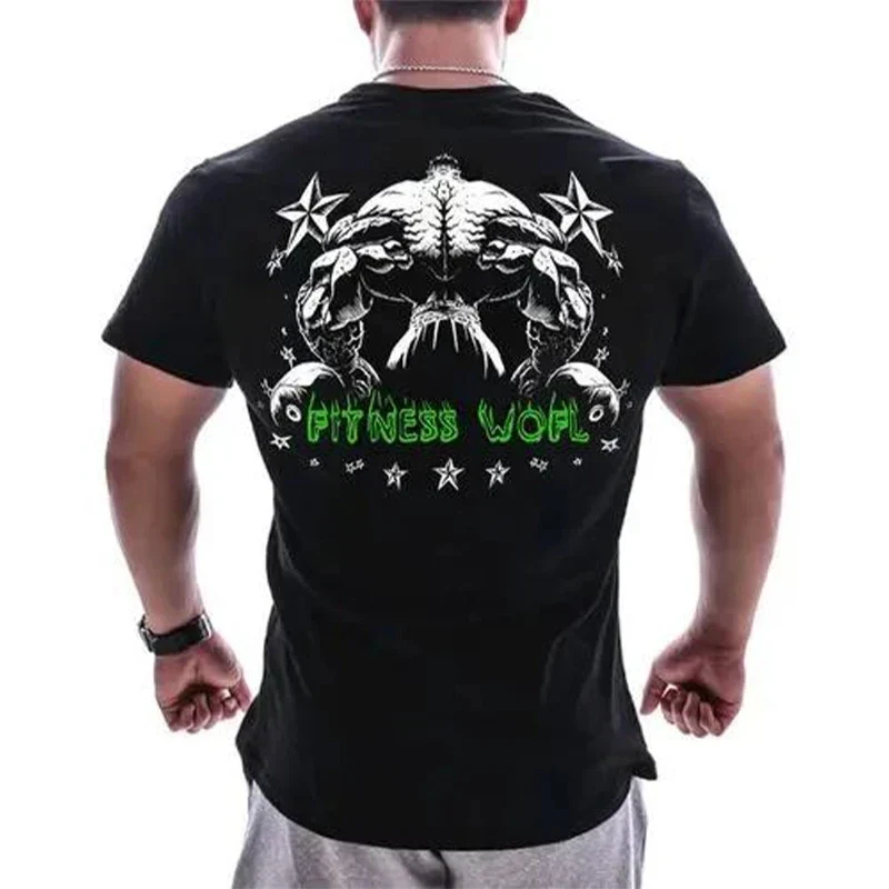 Gym Fitness Shirt Sport T-Shirt Men Herren Sportswear Stronger Streetwear Tops