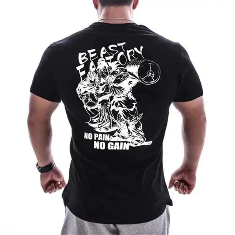 Gym Fitness Shirt Sport T-Shirt Men Herren Sportswear Stronger Streetwear Tops