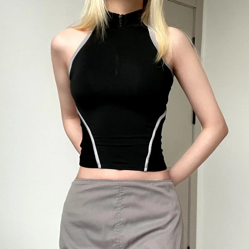Damen Neckholder-Top Frau Ärmellose Weste Tank Top Shirt Trägertop Oberteil