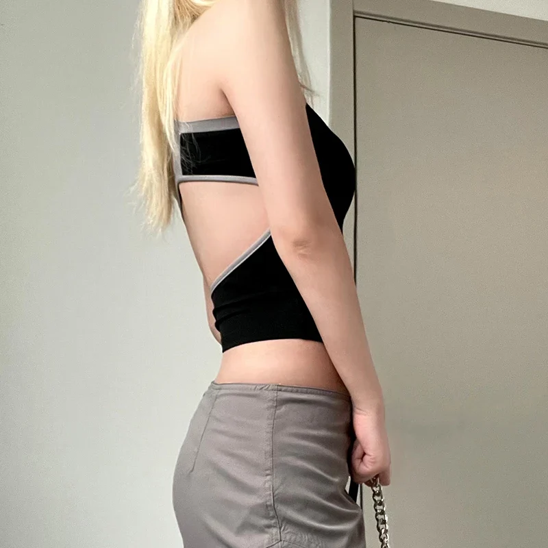 Damen Neckholder-Top Frau Ärmellose Weste Tank Top Shirt Trägertop Oberteil