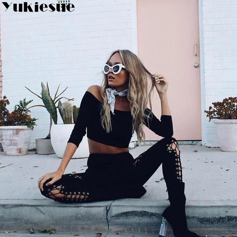 Damen Velour Kunstleder Leggings Bandage Hose Stretch Leggins Sexy Bleistift