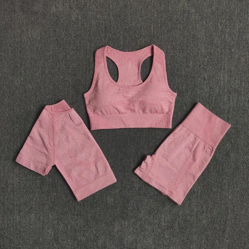 5 Stk Damen Leggings Push Up Stretch Leggins Yoga Fitness Hose Sport BH Set Top