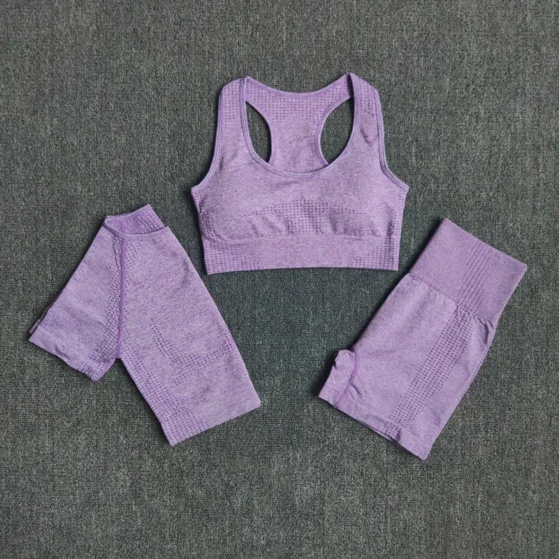 5 Stk Damen Leggings Push Up Stretch Leggins Yoga Fitness Hose Sport BH Set Top