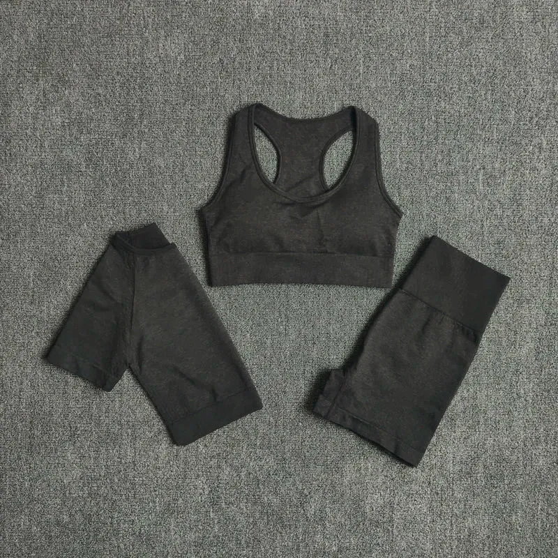 5 Stk Damen Leggings Push Up Stretch Leggins Yoga Fitness Hose Sport BH Set Top