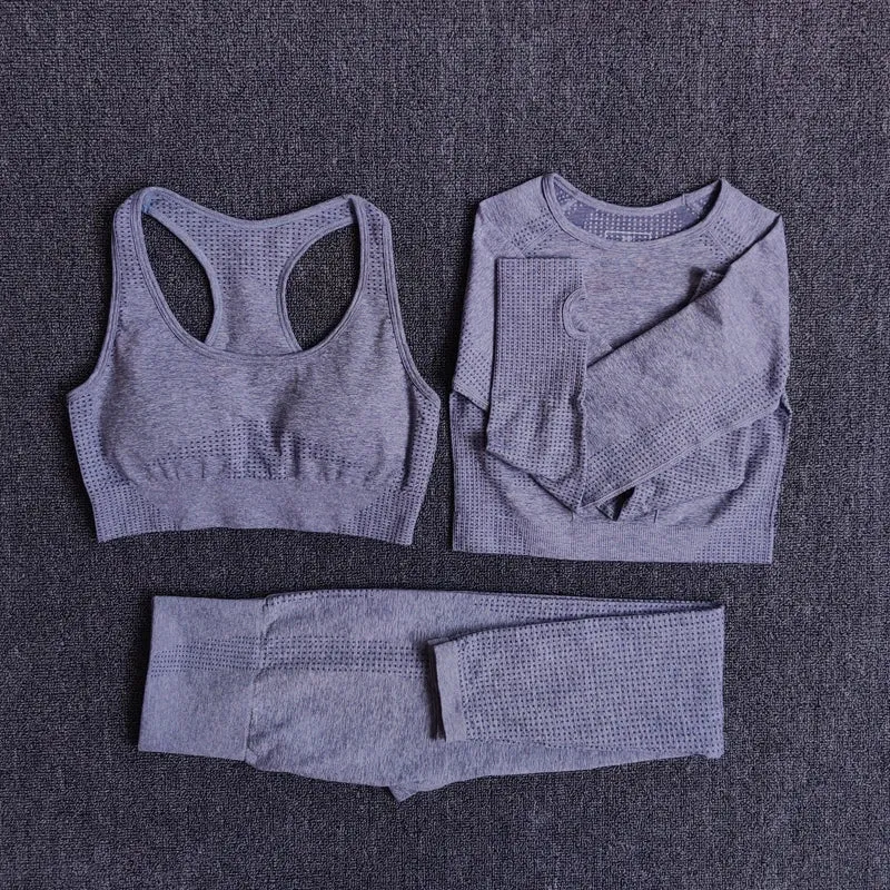 5 Stk Damen Leggings Push Up Stretch Leggins Yoga Fitness Hose Sport BH Set Top
