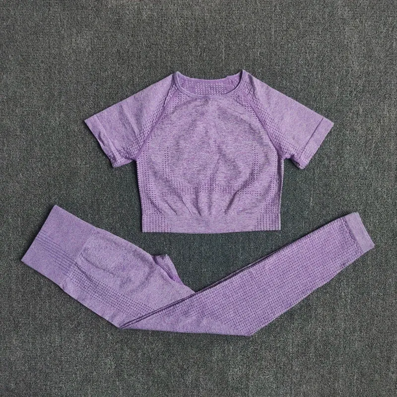 5 Stk Damen Leggings Push Up Stretch Leggins Yoga Fitness Hose Sport BH Set Top