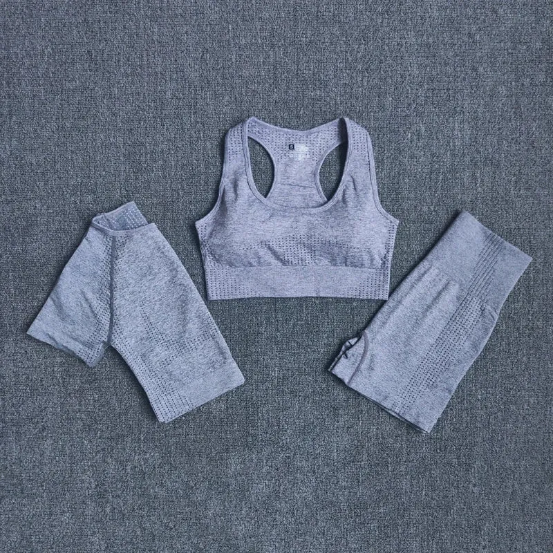 5 Stk Damen Leggings Push Up Stretch Leggins Yoga Fitness Hose Sport BH Set Top