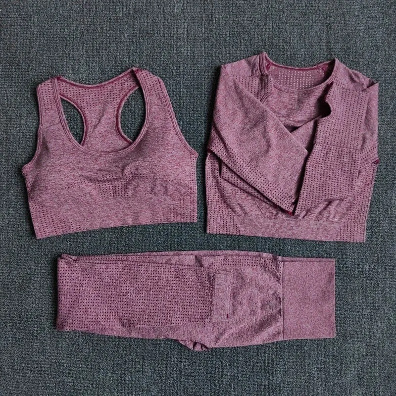 5 Stk Damen Leggings Push Up Stretch Leggins Yoga Fitness Hose Sport BH Set Top