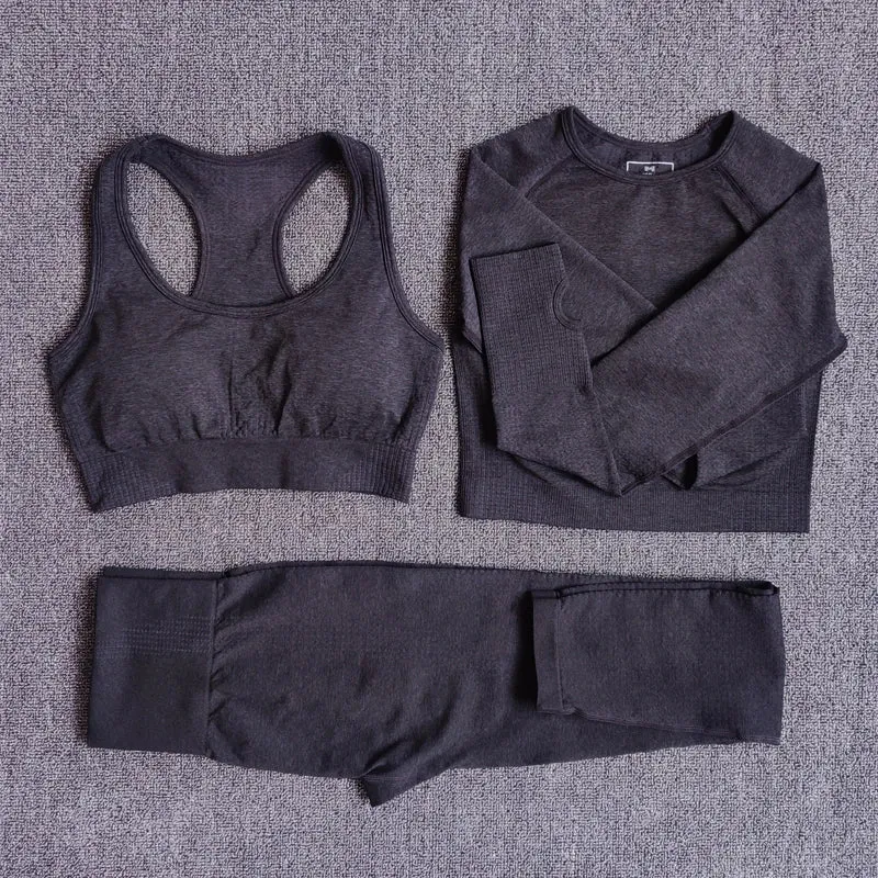 5 Stk Damen Leggings Push Up Stretch Leggins Yoga Fitness Hose Sport BH Set Top