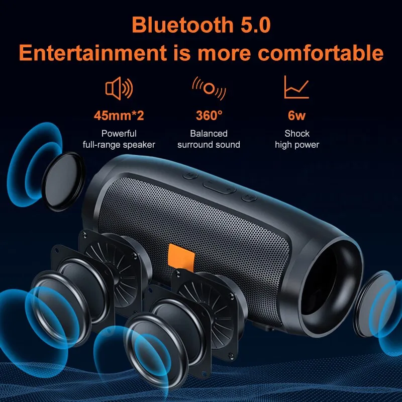 Tragbare bluetooth Lautsprecher 360° Stereo Subwoofer Radio Wireless
