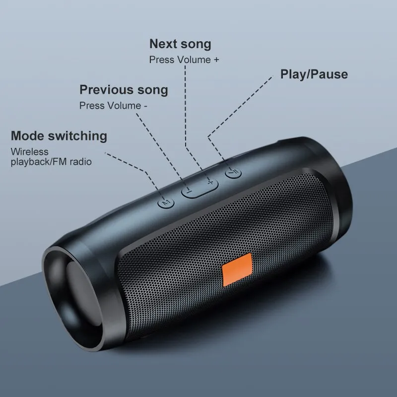 Tragbare bluetooth Lautsprecher 360° Stereo Subwoofer Radio Wireless