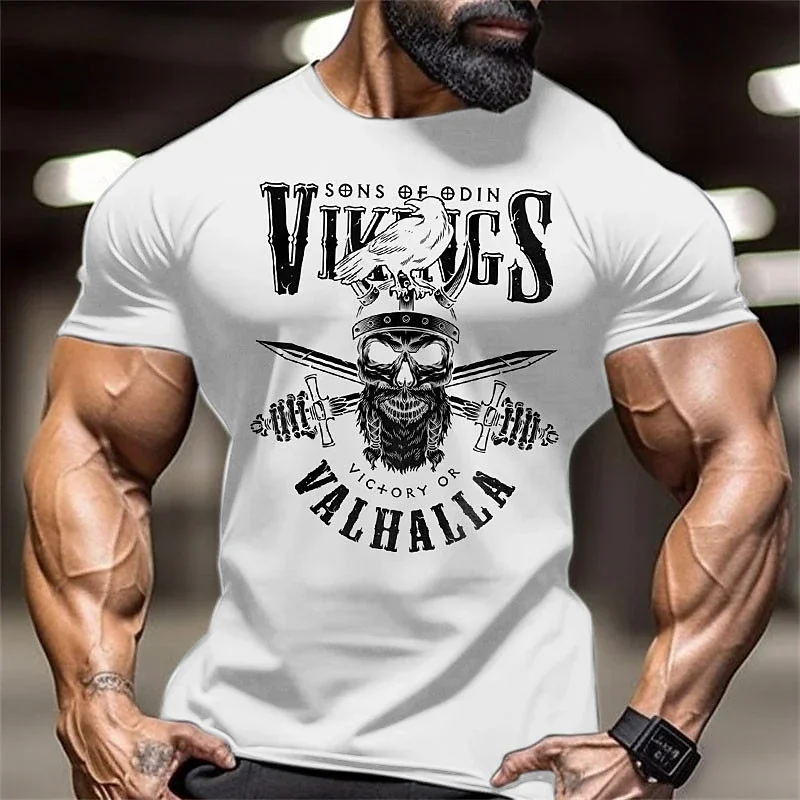 GYM Shirt Sport T-Shirt Herren Fitness Sportswear Streetwear Vikings Top