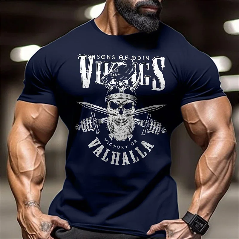 GYM Shirt Sport T-Shirt Herren Fitness Sportswear Streetwear Vikings Top