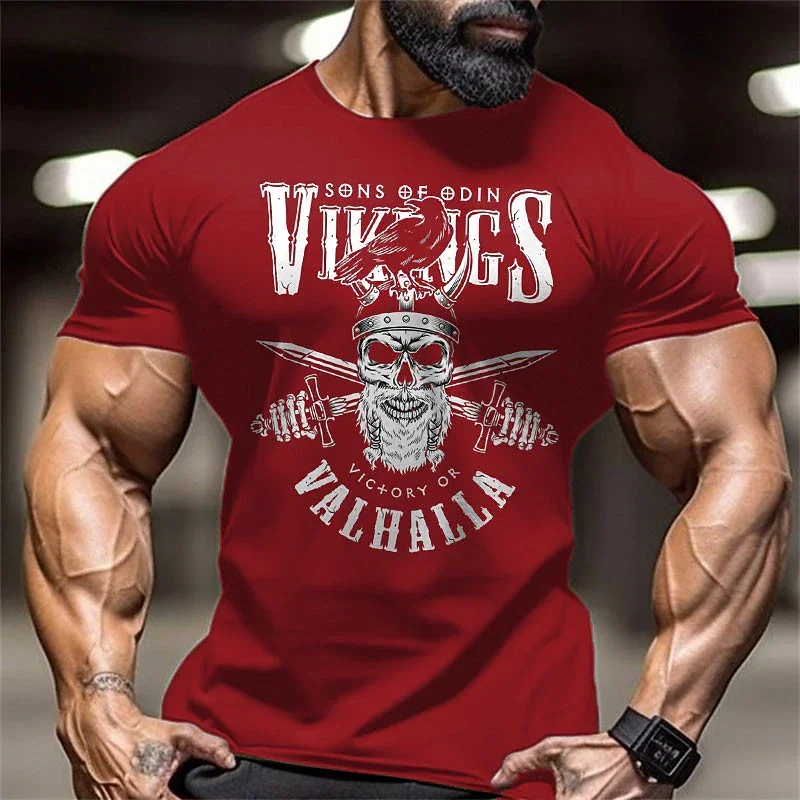 GYM Shirt Sport T-Shirt Herren Fitness Sportswear Streetwear Vikings Top