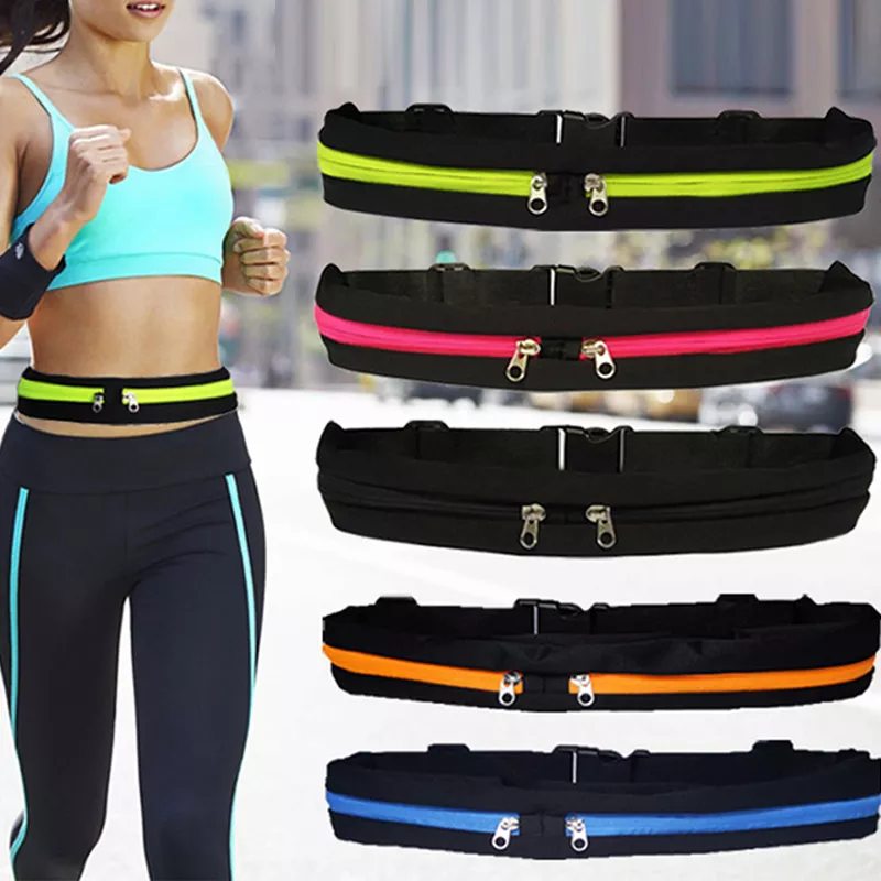 Laufen Gürtel mit Wasserflasche Taille Pack Reißverschlusstaschen Tasche Joggen