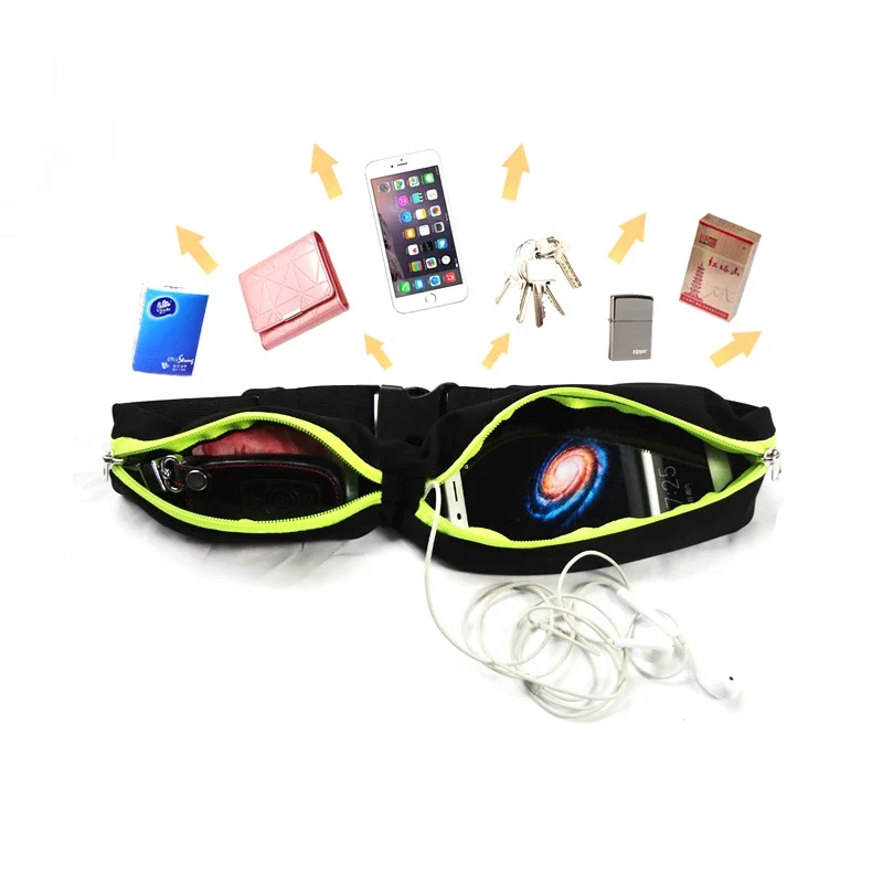Laufen Gürtel mit Wasserflasche Taille Pack Reißverschlusstaschen Tasche Joggen
