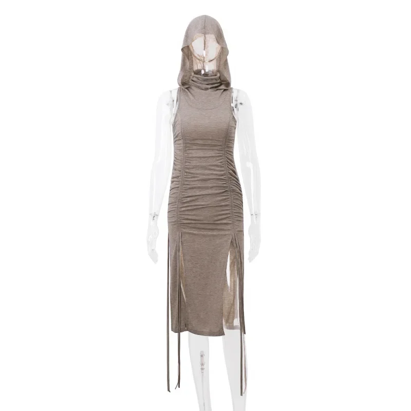 Frauen Minikleid Kapuzenpullover Kleid Hoodie Sweatshirt Sweatkleid Fashion Top
