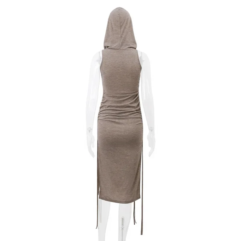 Frauen Minikleid Kapuzenpullover Kleid Hoodie Sweatshirt Sweatkleid Fashion Top