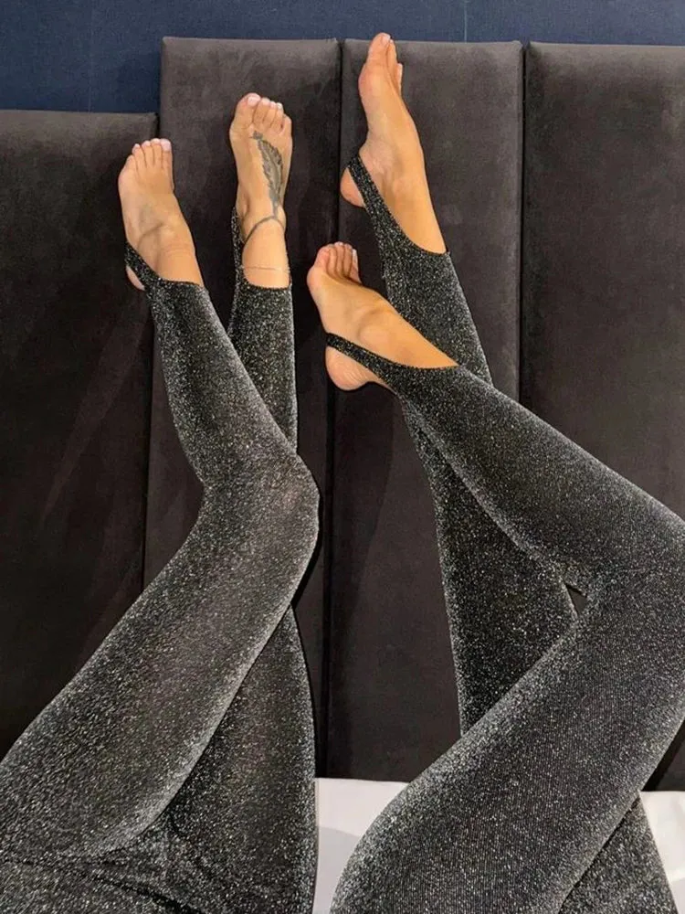 Frauen Herbst Seiden glänzende Strumpfhose Blickdicht Hose Leggins Stretch Hose