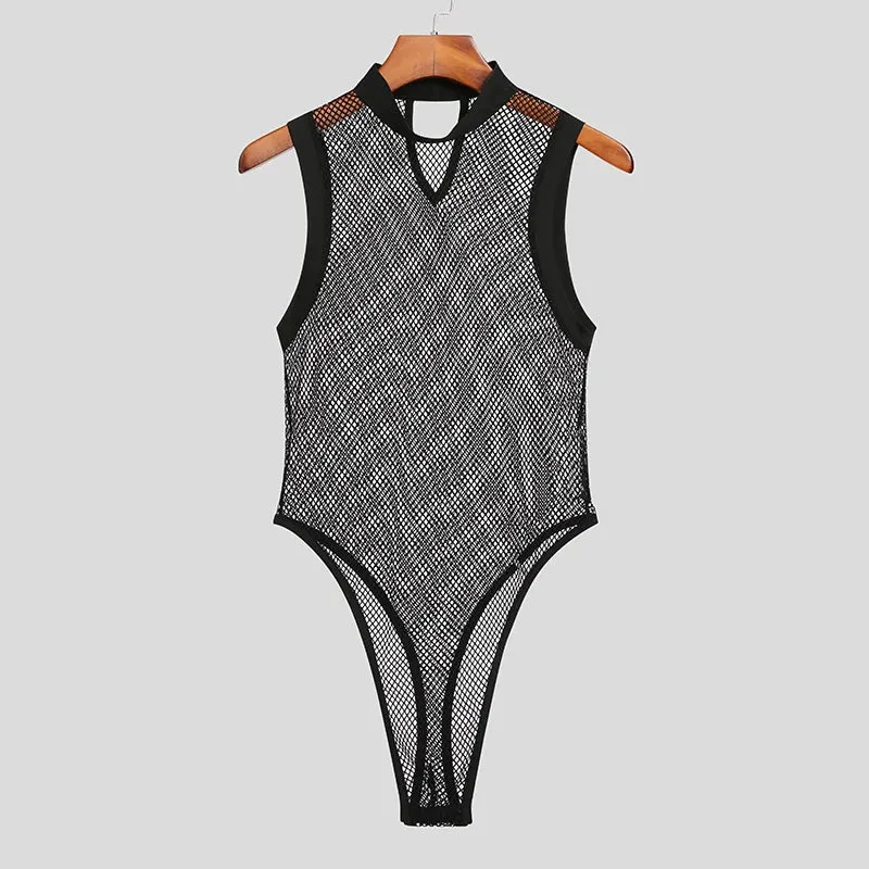 Fetisch Fashion Männer Sexy Bodysuits Herren Body Shirts Hemd Transparent Club