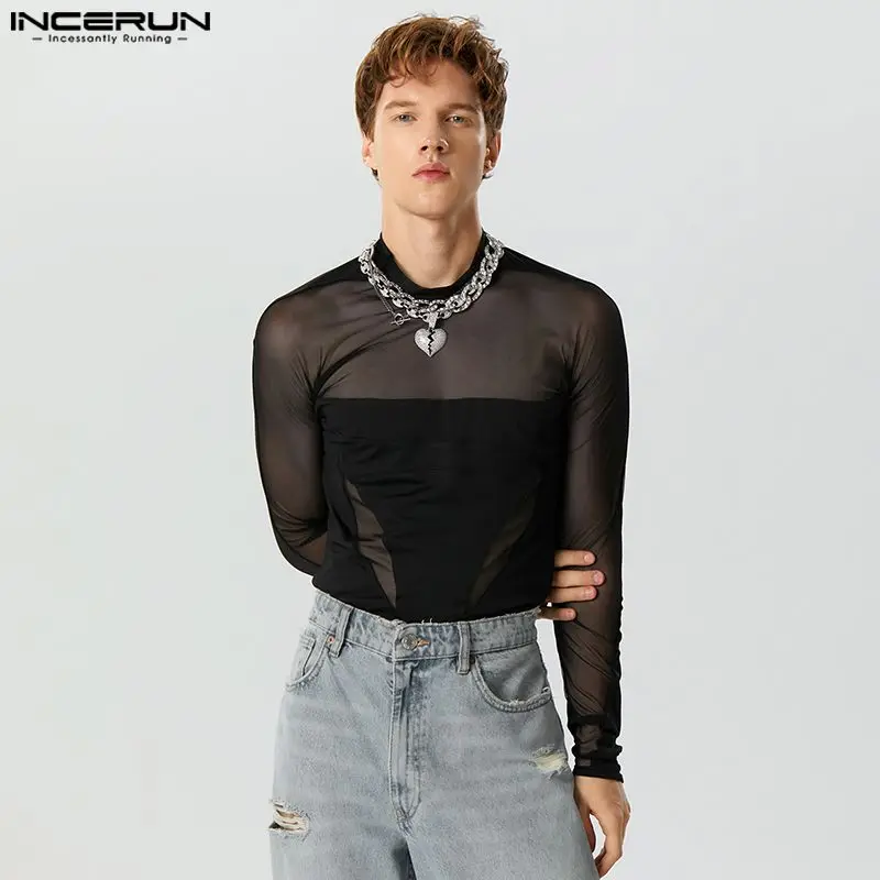 Fetisch Fashion Männer Sexy Bodysuits Herren Body Shirts Hemd Transparent Club