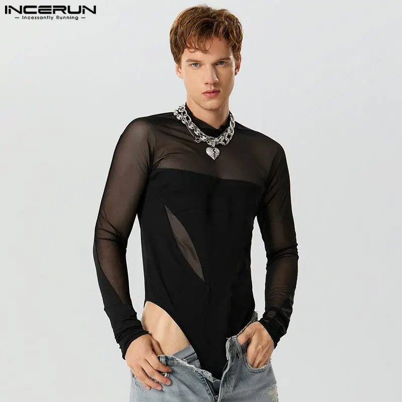 Fetisch Fashion Männer Sexy Bodysuits Herren Body Shirts Hemd Transparent Club